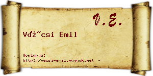Vécsi Emil névjegykártya