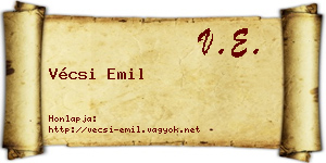 Vécsi Emil névjegykártya